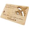 Biglietto Aereo 3D in Legno, Regalo Personalizzabile Con Dedica Incisa