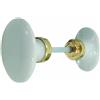 KAOLINE Doppio pomello ovale per porta interna, in porcellana di LIMOGES, colore: bianco