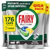 Fairy Platinum Detersivo Pastiglie Lavastoviglie Plus, Brillantante, 176 Capsule