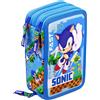 Does not apply Astuccio Scuola 3 Scomparti Completo per Sonic Fan - 46 Accessori Bambini - Kit