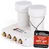 OPTICUM RED LMQP 04H Monoblock Quad LNB 0.1Db - Doppia Testa per 4 Partecipanti