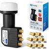 Does not apply Quad LNB - Test MOLTO BUONO* - per 4 Utenti, Filtro LTE, 4 Uscite, Full HD 4K, 0