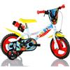 Dino Bikes Bici 12 BING bianca e rossa scudo rotelle borraccia per bambino Dino Bike