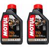 MOTUL 2 Litri Olio Per Miscela MOTUL 710 2T 100% Sintetico Estere Road Offroad