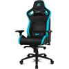 DRIFT GAMING DRIFT DR600 -DR600BL - Sedia da gioco professionale, similpelle, braccioli 4D, pistone di classe 4, meccanismo a rana, inclinazione, rotazione, cuscinetto lombare/cervicale, nero/blu