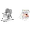 Kinderkraft Lettino da Campeggio LOVI, Culla a Dondolo, Cappottina, Materasso, Pieghevole, per Neonati, 0-15 Kg, Grigio & Cuscino Culla/Carrozzina Antisoffoco