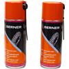 Berner GRASSO SPRAY CATENA PER MOTO E PARTI METALLICHE 400 ML LUBRFICANTE 2 PEZZI