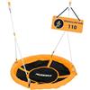 HUDORA Altalena a nido 110 - altalena in plastica arancione fino a 100kg - altalena con diametro di 110cm per interni ed esterni - Altalena familiare regolabile per bambini e adulti