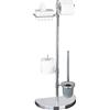 Wenko Maximex 196022500 salvaspazio - Center WC con rotelle di ricambio e salviette di carta, metallo cromato, Argento lucido, 18 x 34 x 84,5 cm