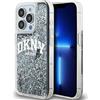 DKNY Custodia nera con logo grande e glitter liquido DKNY per iPhone 13 Pro