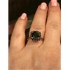 4 KT Nero Diamante Anello IN Rosa Placcato Oro AAA Certificato! di Fidanzamento