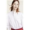 Diane Von Furstenberg Camicia Bianca a Maniche Lunghe Pin Tuck Taglia 2 NWT