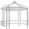vidaXL Gazebo 300x290 cm Bianco Rotondo