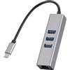 No 2X(Adattatore Ethernet 1000Mbps Tipo-C A RJ45 4 In 1 Hub 3 Porte USB3.0 5Gb8715