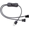 No 2X( Adattatore di Alimentazione per Ventola USB A 3 Pin/4 Pin PWM 5 V c5781
