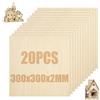 SENENQU 20 Pezzi Compensato 2mm Fogli di Legno 300 x 300 x 2 mm Pannello (L2g)