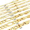 Nuragold Collana In Catena Figaro In Oro Giallo 10K Da 2mm-9mm 16"-30" Unisex