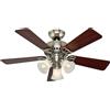 Hunter Mini Ventilatore Da Soffitto Con Luce Beacon Hill Nickel Per Soggiorno