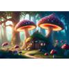 YongFoto 2,5x1,8m Foresta delle fiabe Sfondo Casa Incantata Bosco Fungo