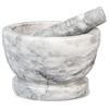 HOME 9767718 Mortaio in Marmo con Pestello, Bianco, 18cm (L3T)