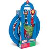 Tataway Marvel Set Pappa 5 pezzi rosso e blu in plastica Avengers Hulk Iron Man Captain America Thor piatti bicchiere posate