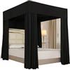 Mengersi - Tenda a baldacchino per letto a baldacchino, tinta unita, per adulti (king size, rosa)