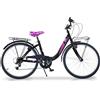 Dino Bikes BICI 26 VENERE CITY BIKE OLANDA NERO ROSA PER DONNA DINO BIKES