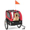 COSTWAY Rimorchio per cani per bicicletta, portata fino a 40 kg, rimorchio per cani di taglia piccola e media, robusto passeggino per cani con 8 catarifrangenti, rimorchio pieghevole per cani, Oxford