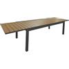 LBSIGN Tavolo In Alluminio Allungabile Effetto Legno 100x200-300 Cm Antracite