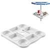 Tavolino Vassoio Ombrellone 37x37 cm 10 Scomparti Foro Ø22-40 mm Plastica Bianca