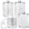 Gowkeey 4 Pezzi Contenitori per Cotton Fioc, Porta Batuffoli di Cotone,