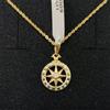 FMF Pendente E Catena Oro 18K 750 Mls. Bussola, Rosa Dei Venti 11,7 MM.
