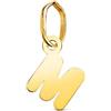 FMF Pendente Oro 18K 750 Mls. Iniziale Lettera M Brillante Mini 9,5 X 7,5 MM.