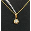 Manuel Ruso Pendente E Catena Oro 18K 750 Mls. Chaton 6,6 Mm. Zirconia