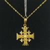 FMF Pendente E Catena Oro 18K. Croce Di Gerusalemme. 20,9 Mm.