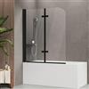 EMKE Parete doccia per vasca da bagno, 120 x 140 cm, 2 pezzi, pieghevole, orientabile a 180°, parete divisoria per doccia, in vetro di sicurezza ESG da 6 mm, facile da pulire