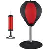 Relaxdays Punching Ball da Tavolo, Punchingball da Scrivania per L'Ufficio, Contro Lo Stress, Pungiball, Nero Rosso