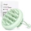 Sndyi Spazzola Massaggio Cuoio Capelluto [Bagnato e Secco], Spazzola Cuoio Capelluto in Silicone per Shampoo e Massaggio Testa, Ridurre la forfora, Stimola la Crescita dei Capelli, Verde Abete