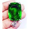 110.30 + KT Certificato GS Argento Massiccio Pnedente Verde Colore Topazio Loose