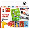 Marabu 03110000102 Kids DOT Pen Set Animals 4 X 25 Ml, Vernice per Punti a Base d'Acqua, Asciuga Opaca e in Rilievo, per la Realizzazione di Quadri Colorati con la Tecnica della Pittura a Punti