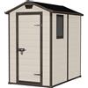 Keter Casetta da Giardino Manor 4x6 Effetto Legno Beige 130x192x198H Cm