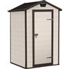 Keter Casetta da Giardino Manor 4x3 Effetto Legno Beige 129x103x196H Cm