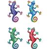 Set 4 Gechi da Parete in Metallo per Giardino Decorazione Parete Antiruggine Fin