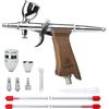 Bucasso Kit aerografo pistola a spruzzo con aghi da 0,3/0,5/0,8mm e set di ugelli tazza