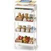 SONGMICS Carrello a 4 Ripiani, Carrello Scaffale da Cucina con Ruote 424a