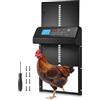 VEVOR Porta Automatica per Pollaio, Alimentata a Batteria con Timer e Impostazione Manuale, Sicurezza Anti-Pizzicamento, Apriporta Automatico in Lega di Alluminio con Guarnizione Impermeabile, Nero