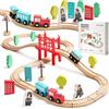 Tiny Land Pista Treno in Legno Set Ferrovia in Legno (39 pcs) Pista Macchinine giochi