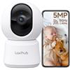 LAXIHUB 3K/5MP Telecamera WiFi Interno 5GHz Telecamera Sorveglianza Interno 355°