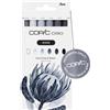 Copic Ciao Shade, Set di 6 pennarelli Cool Gray & Black, set di pennarelli per ombreggiare, per sfumature di colore + dettagli, ricaricabili, ideali per entrare nel mondo dei toni del grigio, include