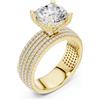 Senza marchio Anello con diamanti coltivati in laboratorio cuscino da 3,8 ct anello di lu...
